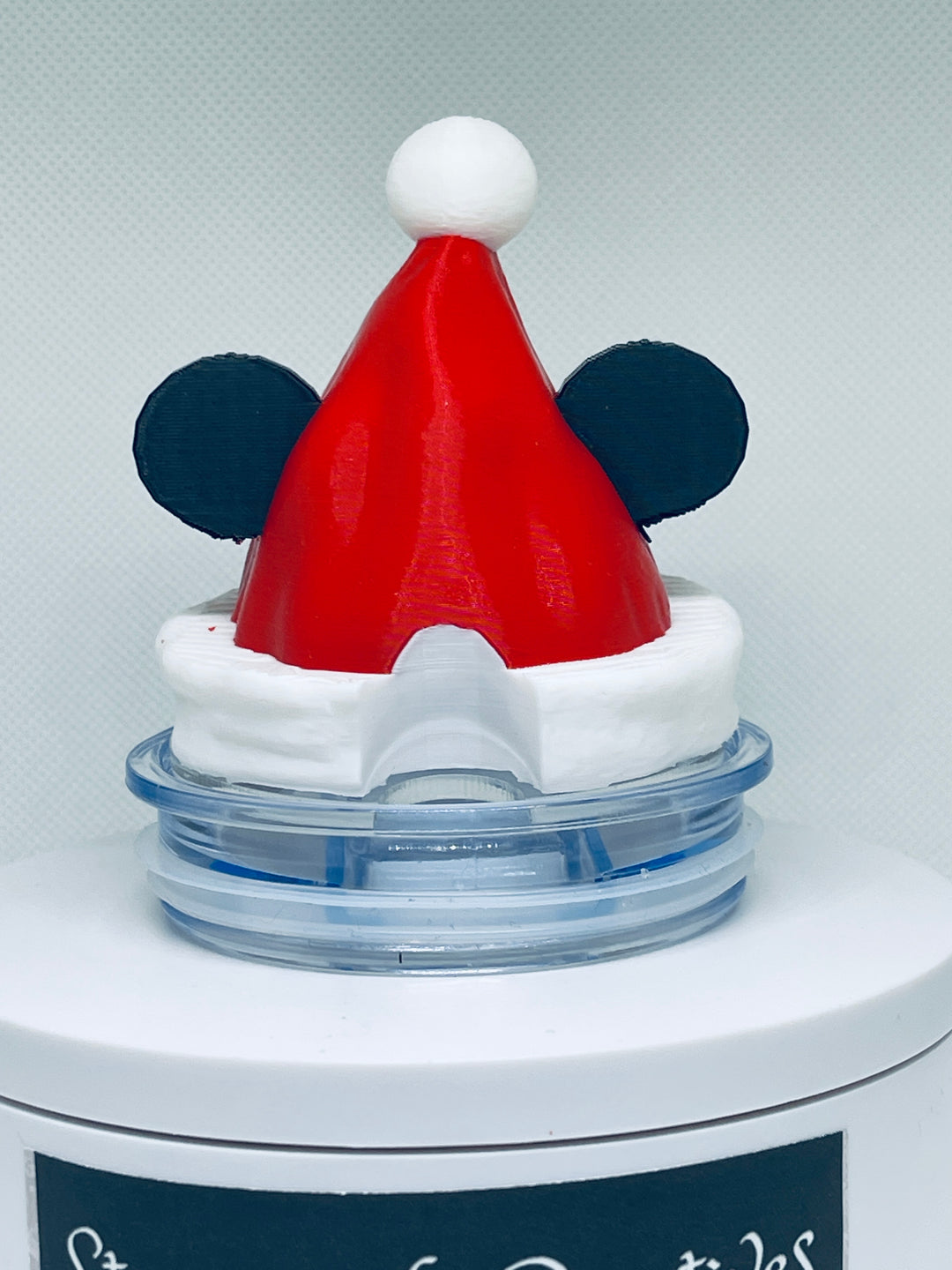 3D Santa Hat Mouse Ears Tumbler Topper for 20 or 30 oz tumblers, Christmas tumbler topper, 3D Christmas Toppers