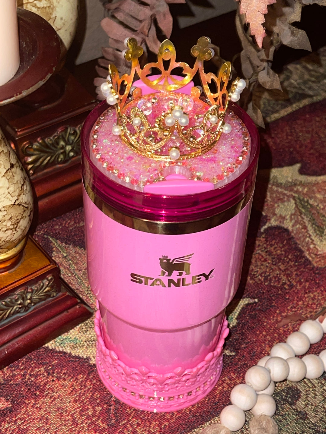 Good Witch Rhinestone Crown or Rose tumbler topper, Fits your Stanley Wicked Glinda tumbler, unique gift, HOT SELLER