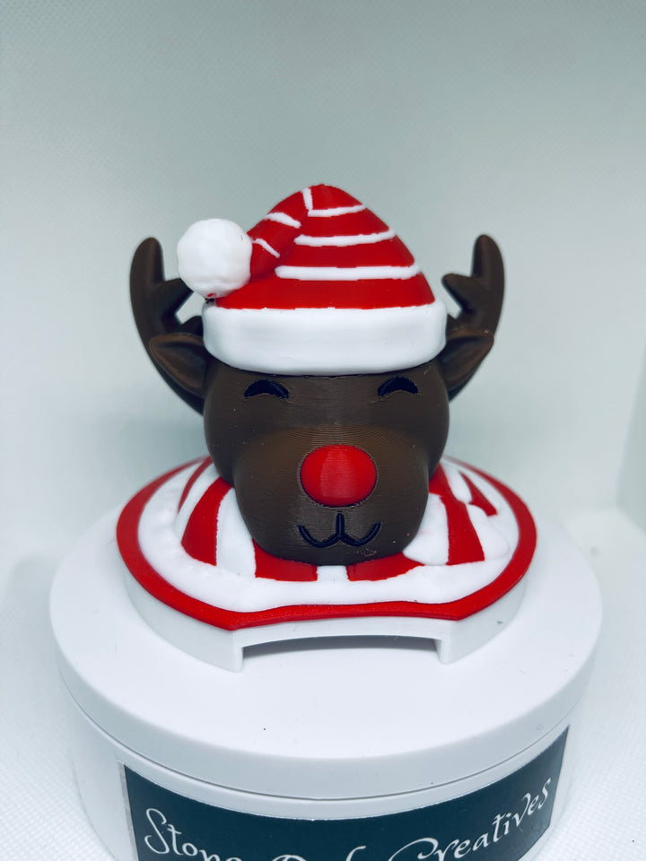 3D Christmas Reindeer Tumbler Topper for 40 oz tumblers, 40 oz Christmas tumbler topper, 3D Christmas Topper