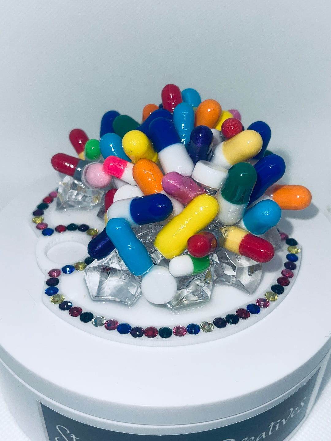 Medicine Pills 40 oz tumbler topper, mental heath nurse doctor tumbler topper, 3D Decorative Lid Attachment