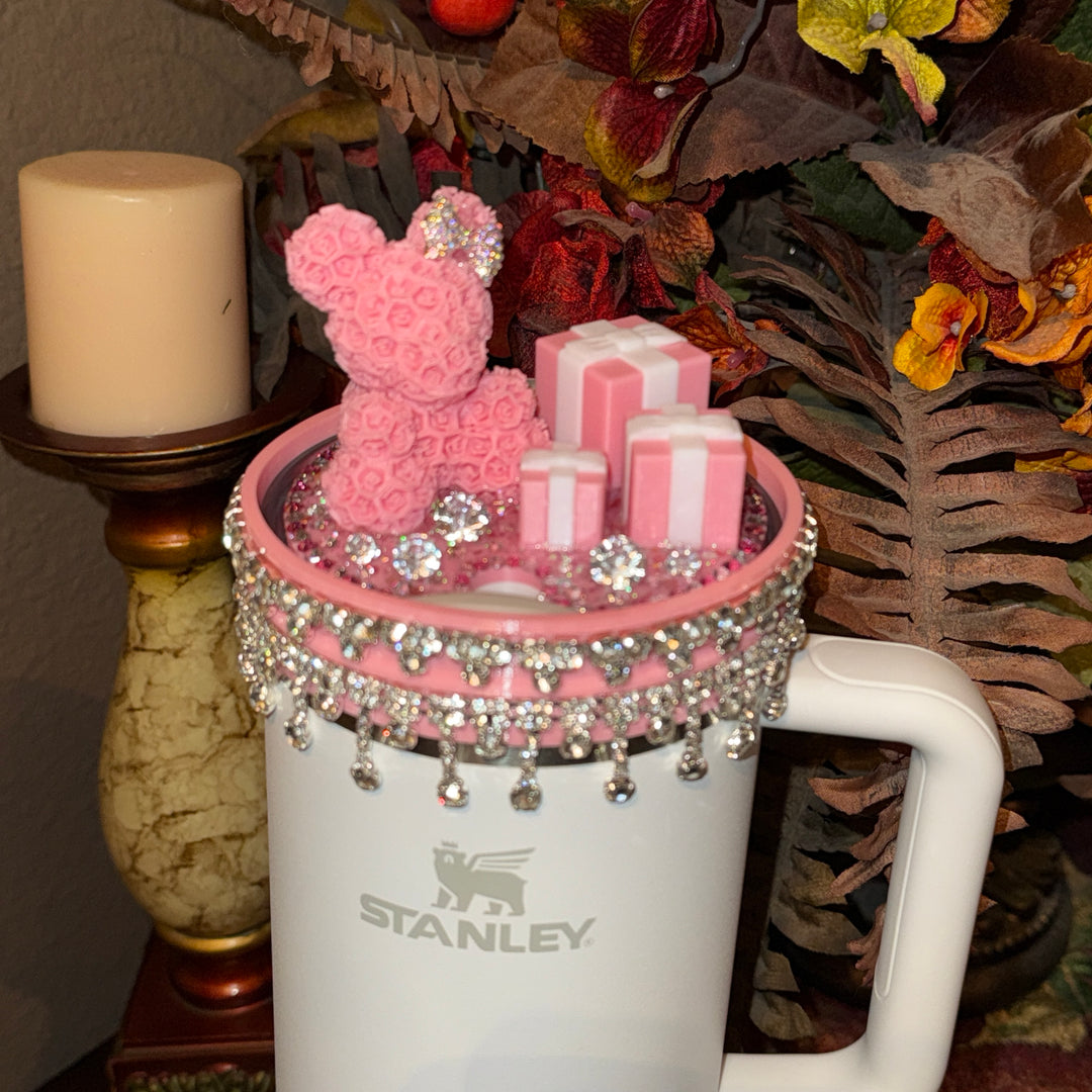 Custom Pink and Silver Rhinestone Royal Princess Accessory Collection for Stanley tumblers