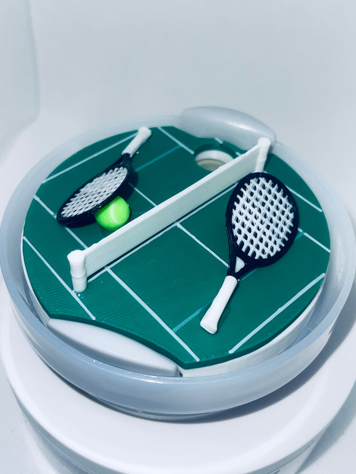 Tennis Tumbler Topper, 40 oz Tumbler Topper, 3D Sports Themed 40 oz tumbler topper, 3D Decorative Lid Attachment