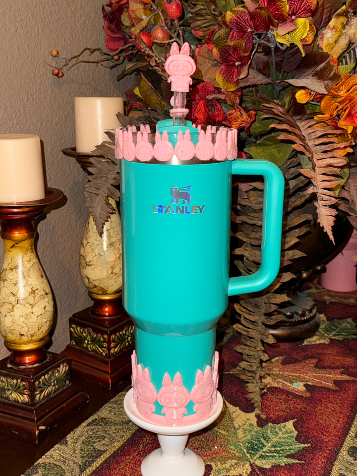 Labubu Tumbler Boot Halo or Straw Topper for Stanley Tumblers, 20 oz, 30 oz or 40 oz - Custom colors available