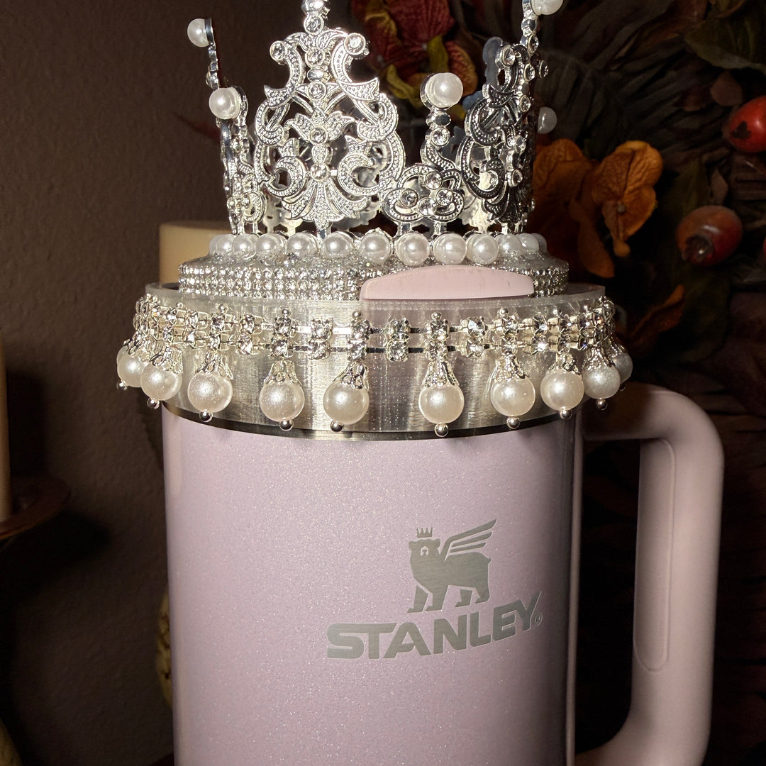 Diamonds and Pearls Collection 2 - Fancy Rhinestone Royal Princess Collection for Stanley tumblers, crown topper, halo, boot or straw topper, unique gift