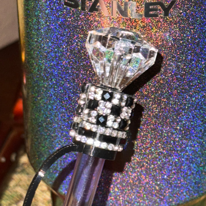 Black and Silver Rhinestone Royal Princess Accessory Collection for Stanley tumblers, Royal Halo Lid Bling