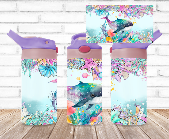 Orca Kids Tumbler, Sea Life Kids Tumbler, Kids Water Bottle, Kids Water Tumbler, Kids FlipTop Cup, Kids Sippy Cup, Back To School Cup