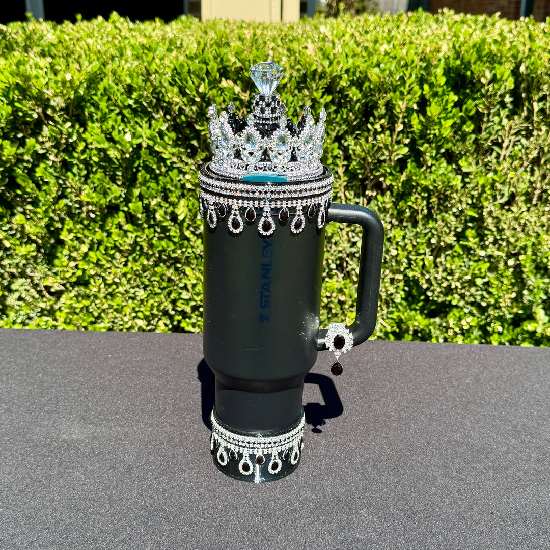 Elegant Black and Silver Rhinestone Royal Princess Accessories