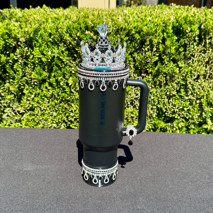 Elegant Black and Silver Rhinestone Royal Princess Accessories