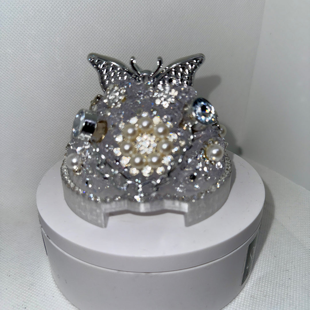 Butterfly Rhinestone Tumbler Topper with Butterfly Chain Embelishment, Rhinestone Butterflies Rhinestone Bling Rhinestone Tumbler Topper