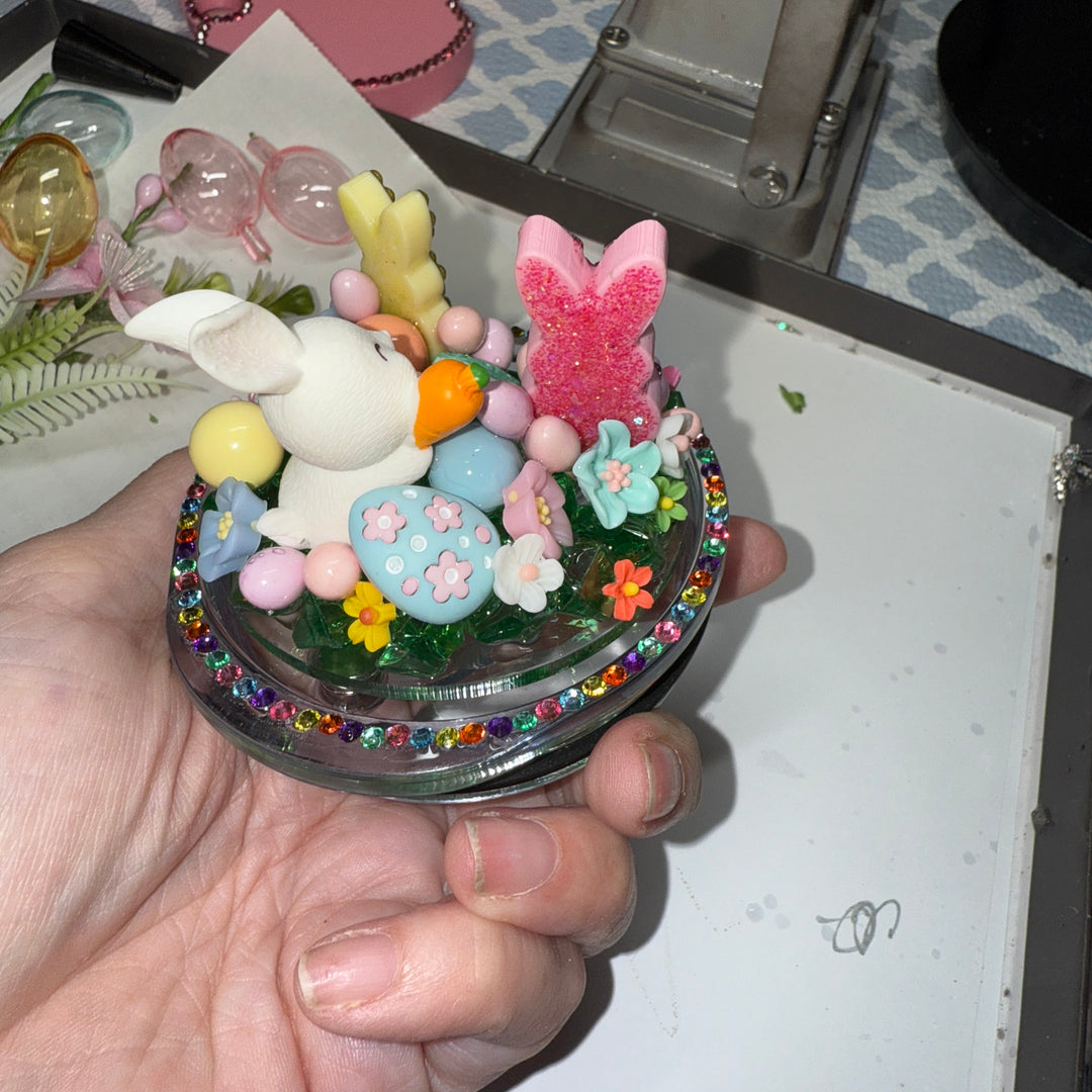 Easter Tumbler Topper, Easter Egg, Easter Bunny, Glitter Eggs, 3D Decorative Lid