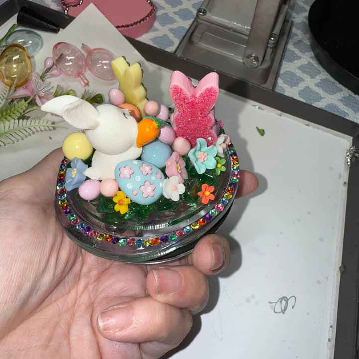 Easter Tumbler Topper, Easter Egg, Easter Bunny, Glitter Eggs, 3D Decorative Lid