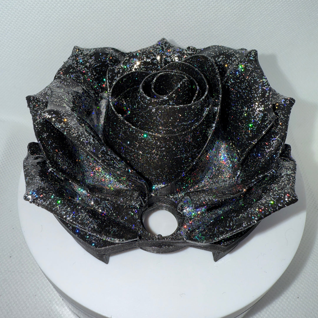 3D Rose Tumbler Topper that fit the new Midnight Glitz Stanley tumbler topper, 3D Decorative Lid