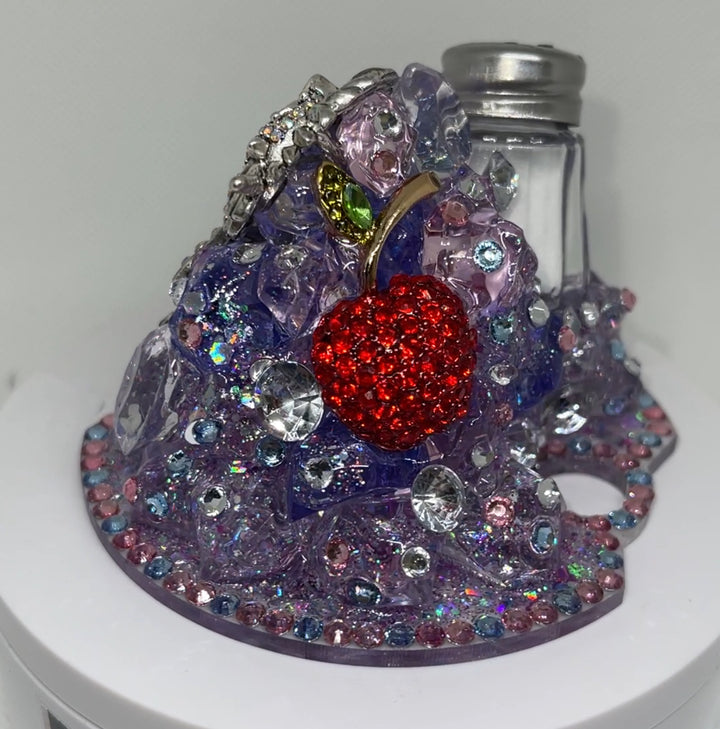 Custom Rhinestoned Unicorn, Cherry, Diamonds, and Salt Shaker 40 oz tumbler topper, BP Fizz themed tumbler topper, 3D Decorative Lid Attachment