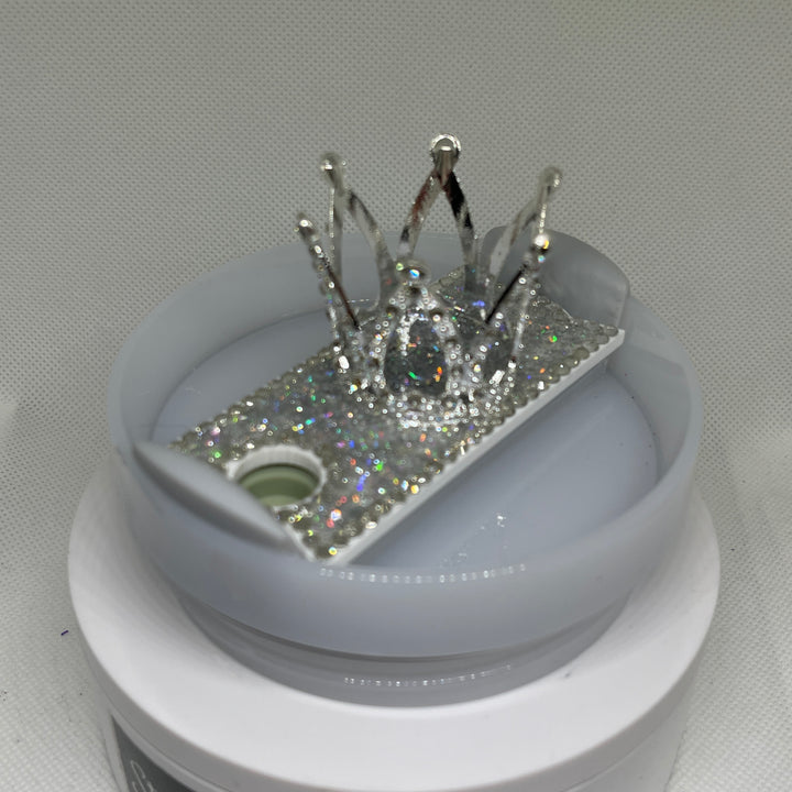 Rhinestone Mini Queen Crown 40 oz tumbler topper, Crown tumbler topper, 3D Decorative Lid Attachment