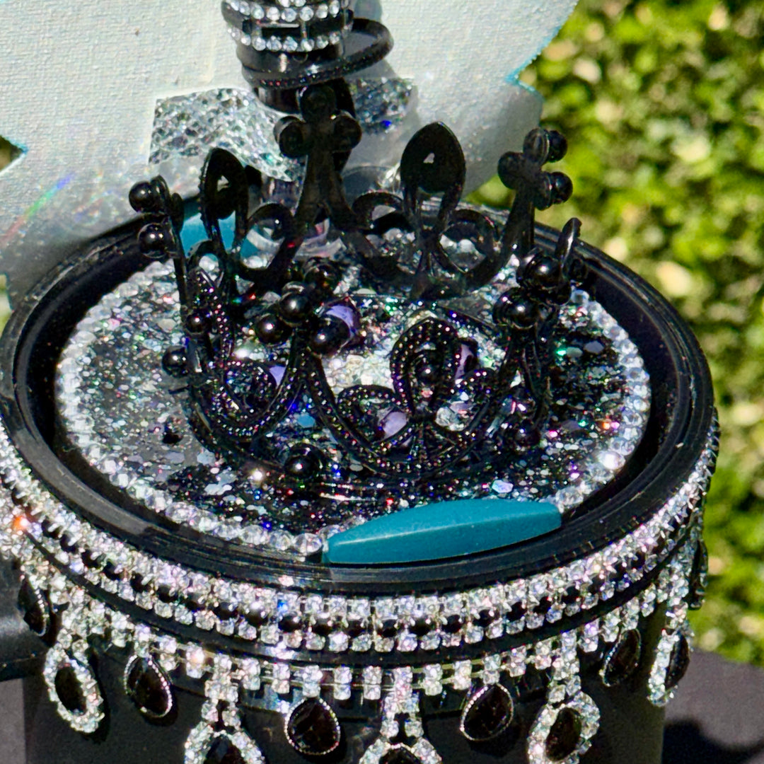 Elegant Black and Silver Rhinestone Royal Princess Accessories