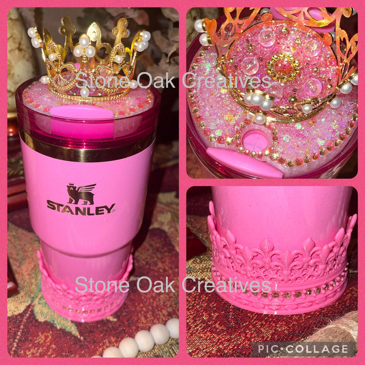 Good Witch Rhinestone Crown or Rose tumbler topper, Fits your Stanley Wicked Glinda tumbler, unique gift, HOT SELLER