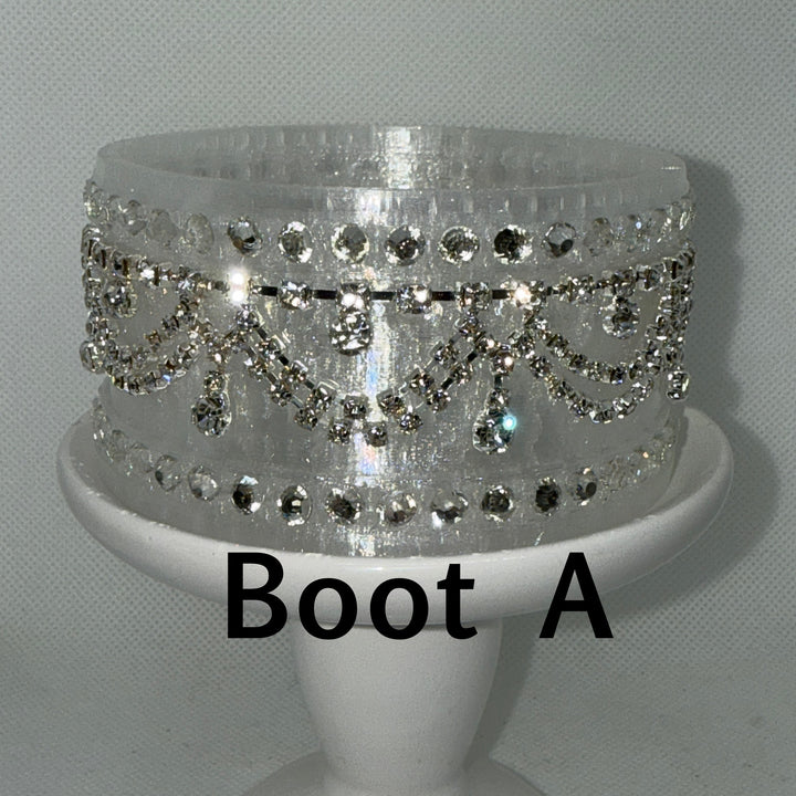 Silver Rhinestone Royal Princess Accessory Collection for Stanley tumblers with options for a Princess Crown Topper, Royal Halo Lid Bling Band and more