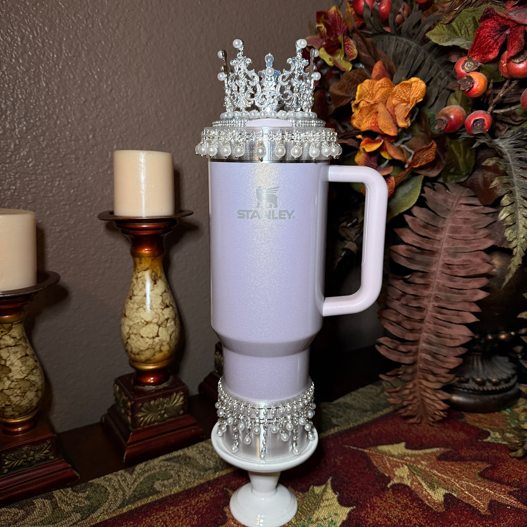 Diamonds and Pearls Collection 2 - Fancy Rhinestone Royal Princess Collection for Stanley tumblers, crown topper, halo, boot or straw topper, unique gift