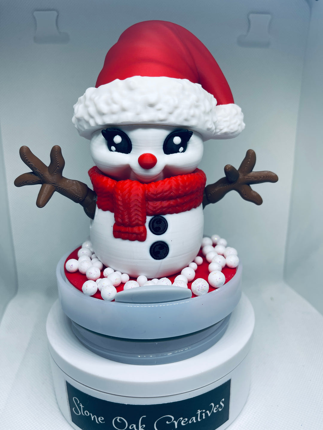 Red or Blue Christmas Baby Snowman 40 oz Tumbler Topper, 40 oz tumbler topper, Christmas Tumbler Topper, 3D Decorative Lid Attachment