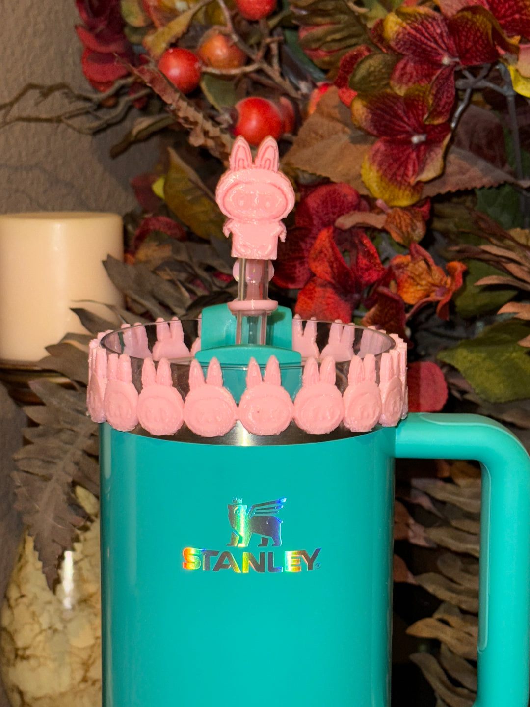 Labubu Tumbler Boot Halo or Straw Topper for Stanley Tumblers, 20 oz, 30 oz or 40 oz - Custom colors available