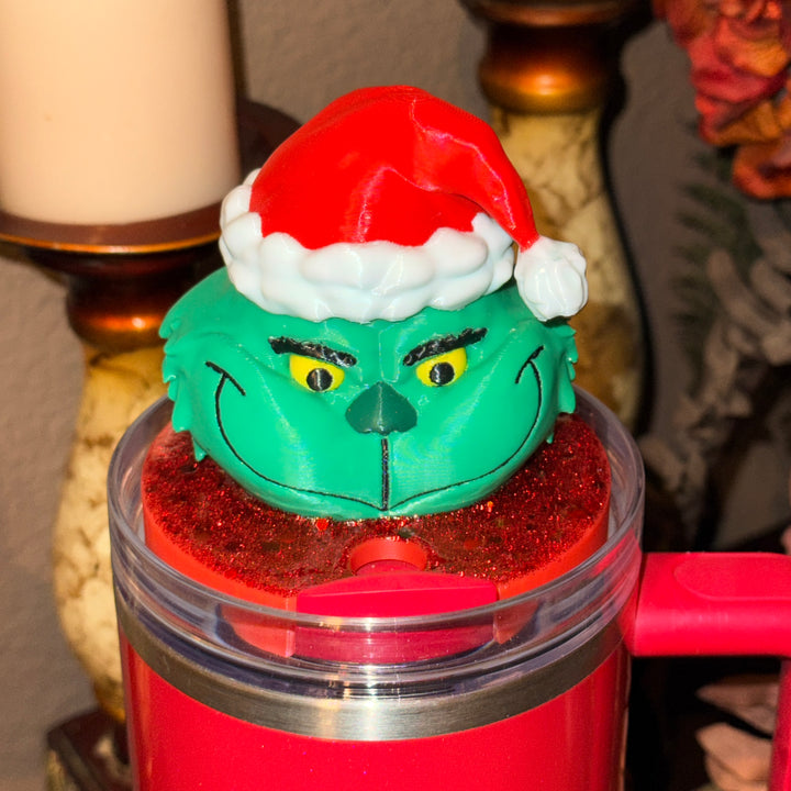 Christmas Green Man Tumbler Topper for 20/30 or 40 oz tumblers, Christmas tumbler topper, 3D Christmas Topper