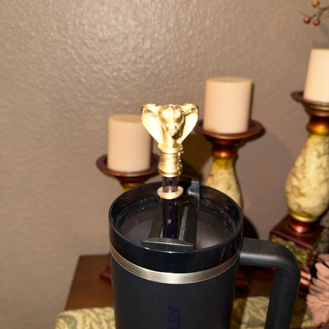 Snake and Snakeskin Gold Tumbler Accessories, boot, halo, lid topper, unique trending gifts for Stanley 20 30 40 oz Luxe Collection.