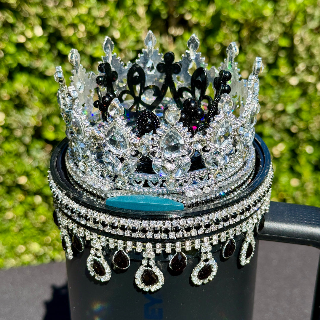 Elegant Black and Silver Rhinestone Royal Princess Accessories