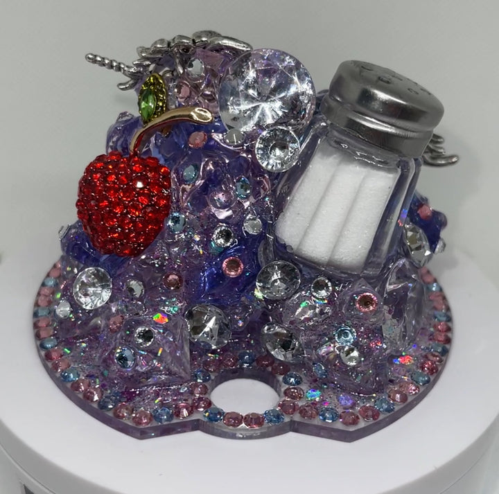 Custom Rhinestoned Unicorn, Cherry, Diamonds, and Salt Shaker 40 oz tumbler topper, BP Fizz themed tumbler topper, 3D Decorative Lid Attachment