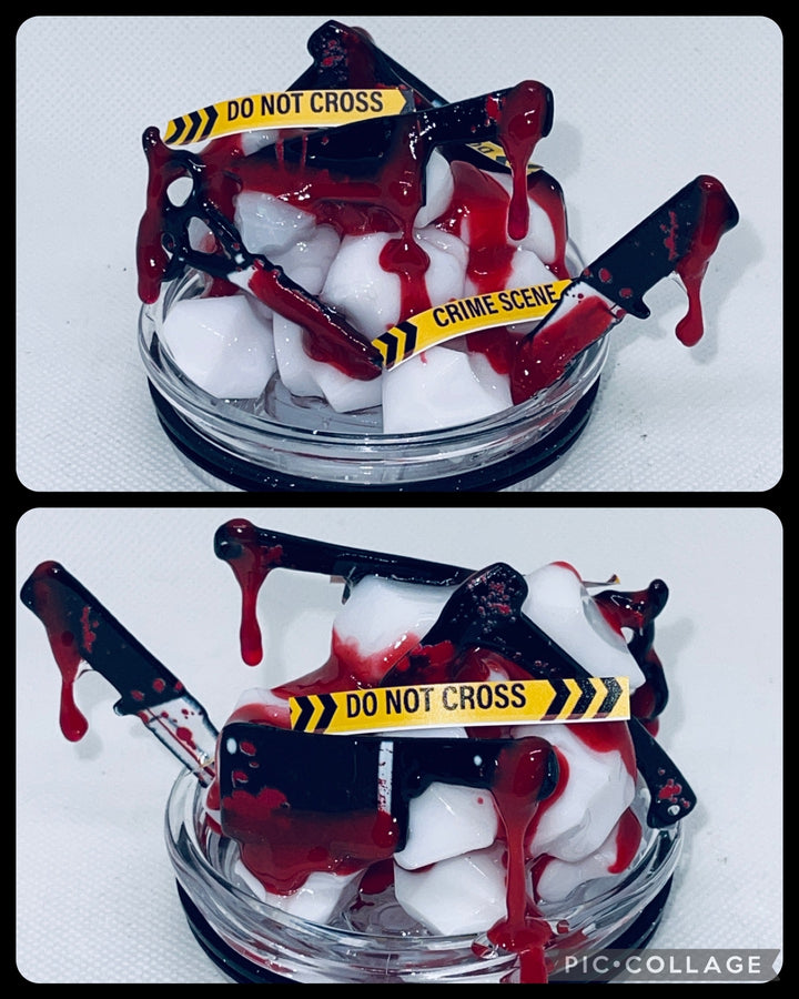 And Then I Just SNAPPED Tumbler with Blood Dripping Knives Tumbler Lid Combo, Halloween Horror Slasher Movie CSI Topper 3D Decorated lid