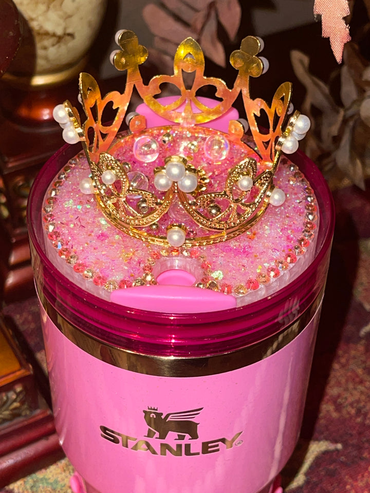 Good Witch Rhinestone Crown or Rose tumbler topper, Fits your Stanley Wicked Glinda tumbler, unique gift, HOT SELLER