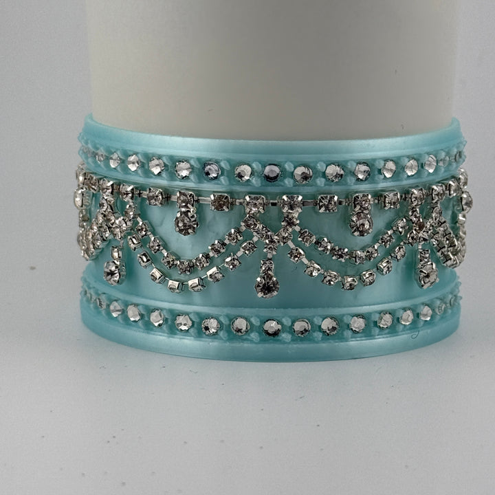 Mint Blue Rhinestone Royal Princess Accessory Collection for Stanley tumblers with options for a Princess Crown Topper, Royal Halo Lid Band and more 💎