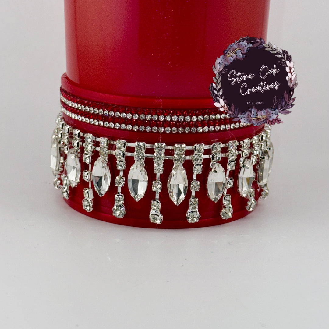 Red Rhinestone Royal Princess Accessory Collection for Stanley tumblers with options for a Princess Crown Topper, Royal Halo Lid Bling Band and more 💎