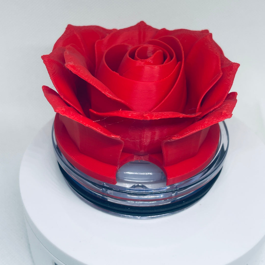 Rose Tumbler Topper, Multiple Colors, Valentine 3D Tumbler Lid, Mothers Day Gift, Anniversary Gift, 3D Decorated Lid Attachment