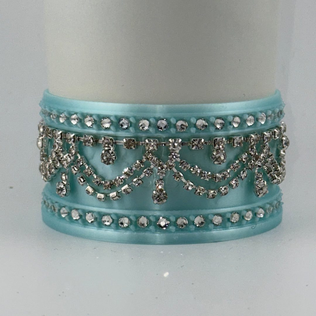 Mint Blue Rhinestone Royal Princess Accessory Collection for Stanley tumblers with options for a Princess Crown Topper, Royal Halo Lid Band and more 💎