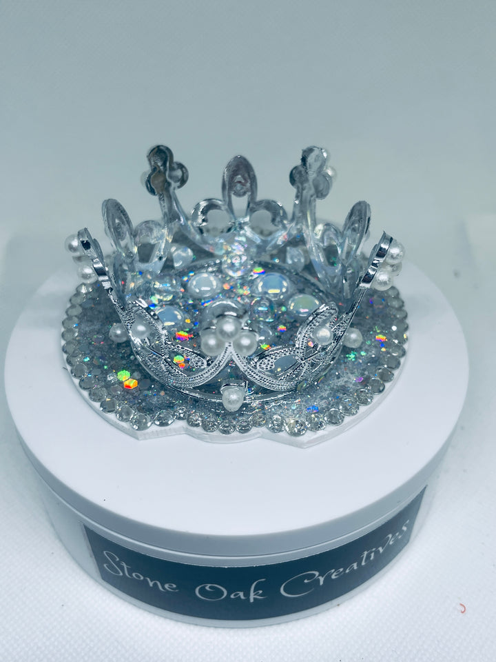 Rhinestone Queen Crown 40 oz tumbler topper, Crown tumbler topper, 3D Decorative Lid Attachment