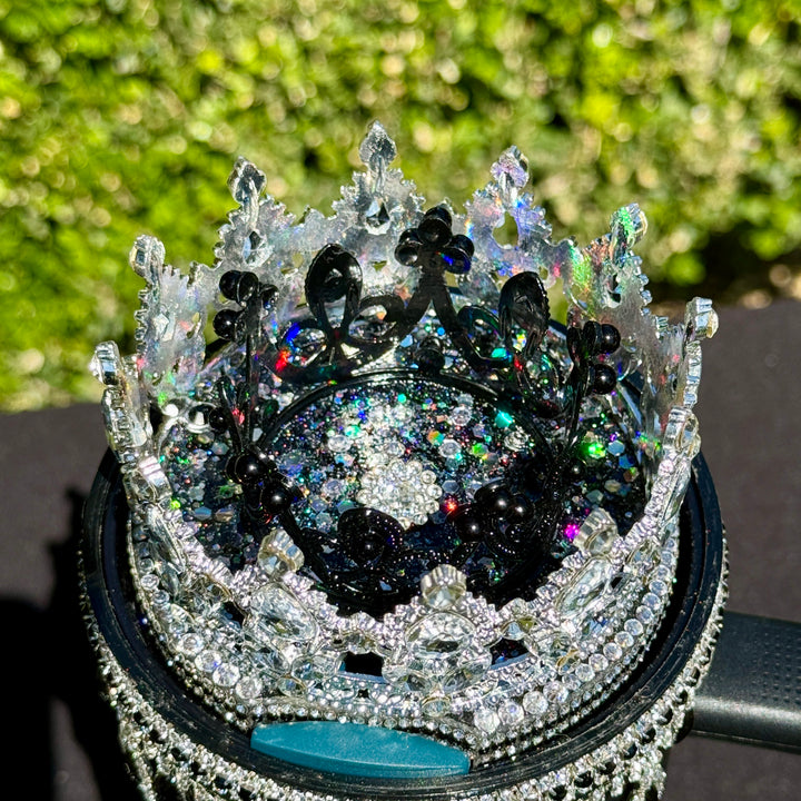 Elegant Black and Silver Rhinestone Royal Princess Accessories