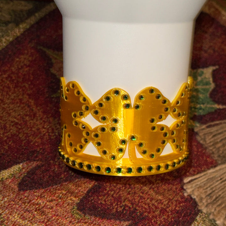 Detailed Rhinestone Shamrock Tumbler Boot, Tumbler Boot Sleeve, St Patrick’s Day Clover, Fit's Stanley Tumblers, Protective Sleeve