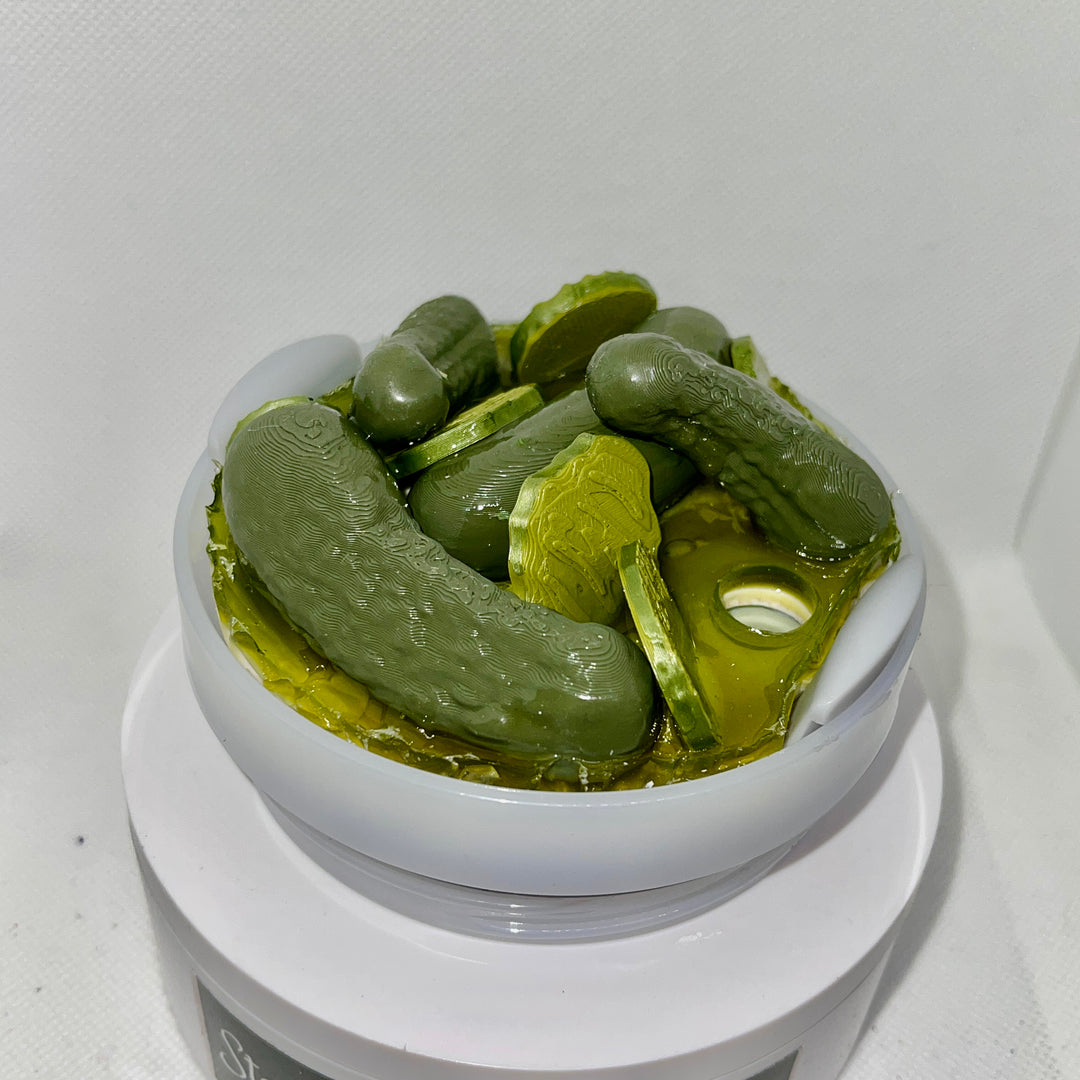 Pickle Decorated Tumbler Topper Lid, 40 oz tumbler topper, Pickle-themed tumbler topper, 3D Decorative Lid Attachment