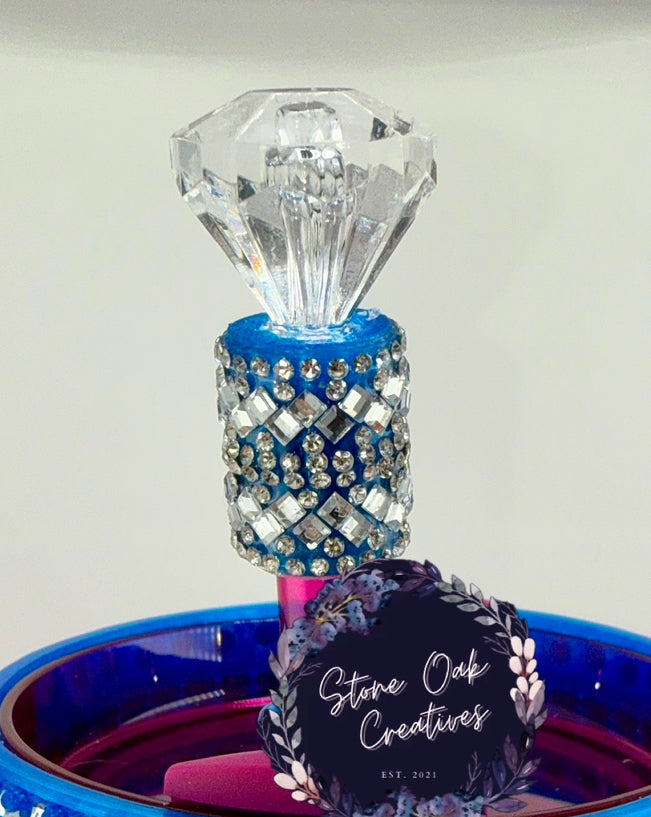 Cobalt Blue Silver Rhinestone Royal Princess Accessory Collection, fits your Berry Truffle Stanley Tumbler