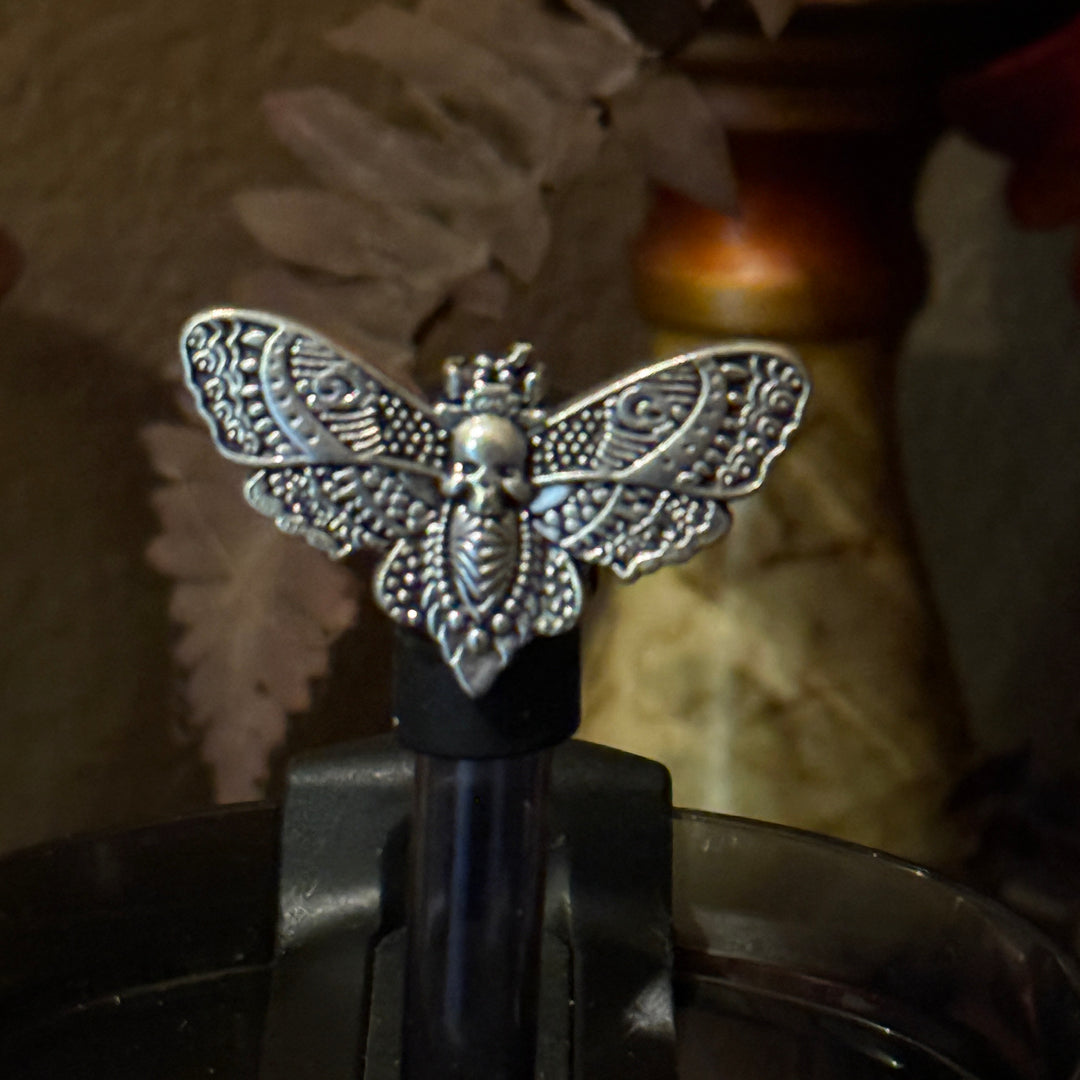Black Moth Deadly Damask Enamel Straw Cap, for Stanley 20 30 or 40 oz Tumblers, unique gift Halloween accessories