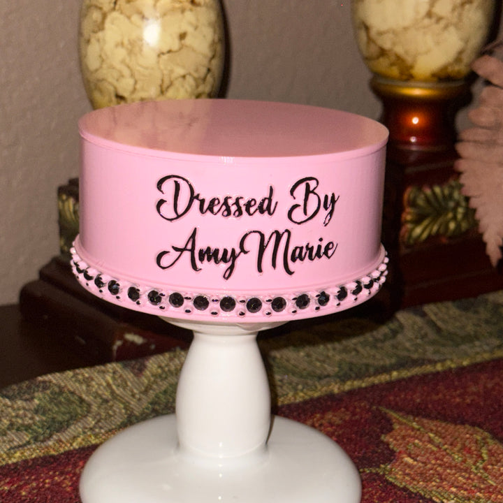 Custom “Cup of the Day” Desktop Pedestal Stand | Personalized Stanley Cup Display | Rhinestone Tumbler Stand | Office Cup Holder for Desk