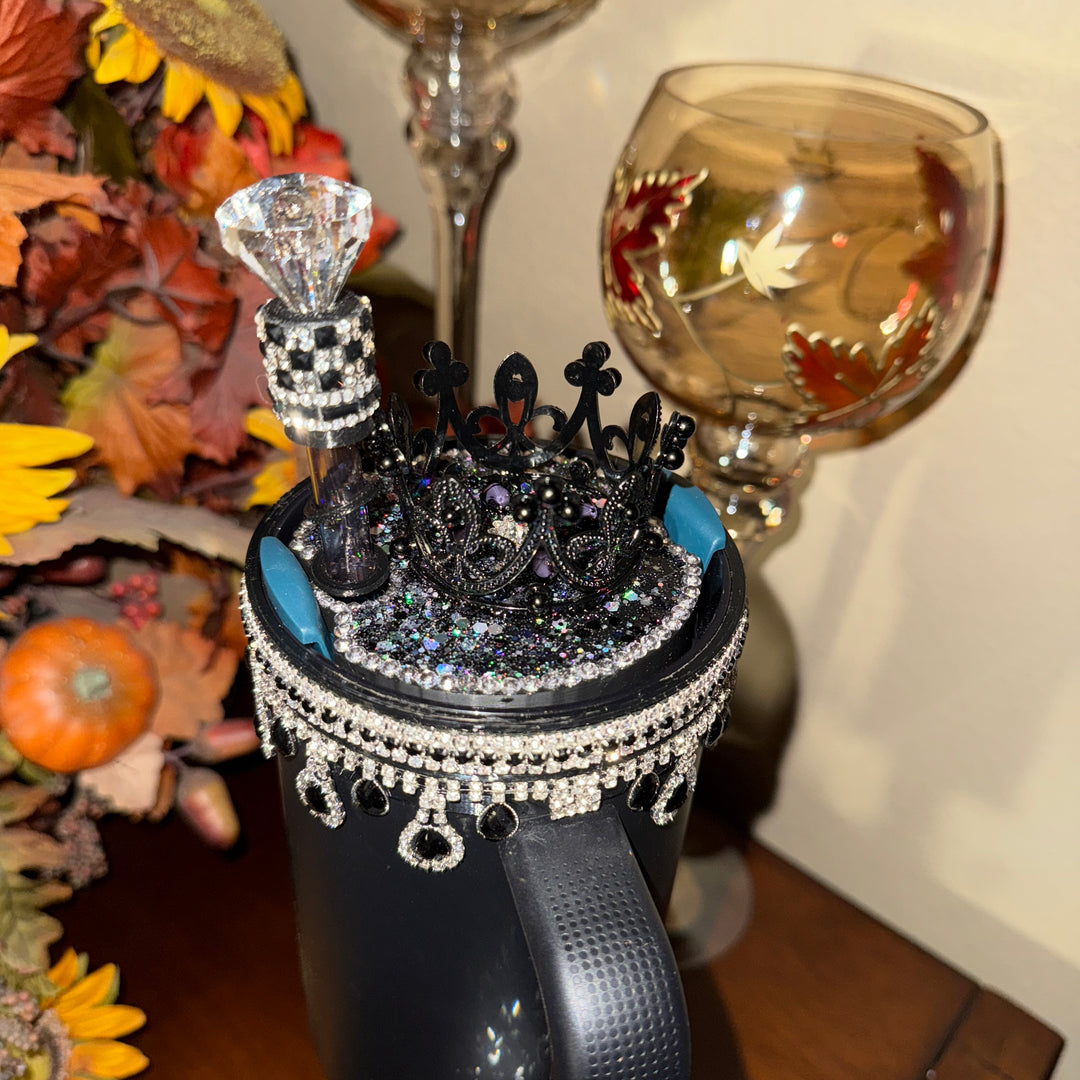 Elegant Black and Silver Rhinestone Royal Princess Accessories