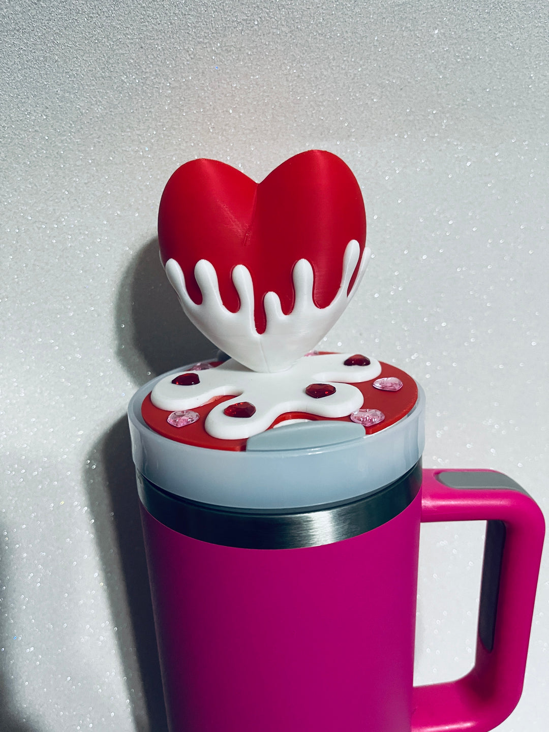 3D Valentine Heart Topper for 40 oz tumblers, 40 oz Heart tumbler topper, 3D Valentine Topper