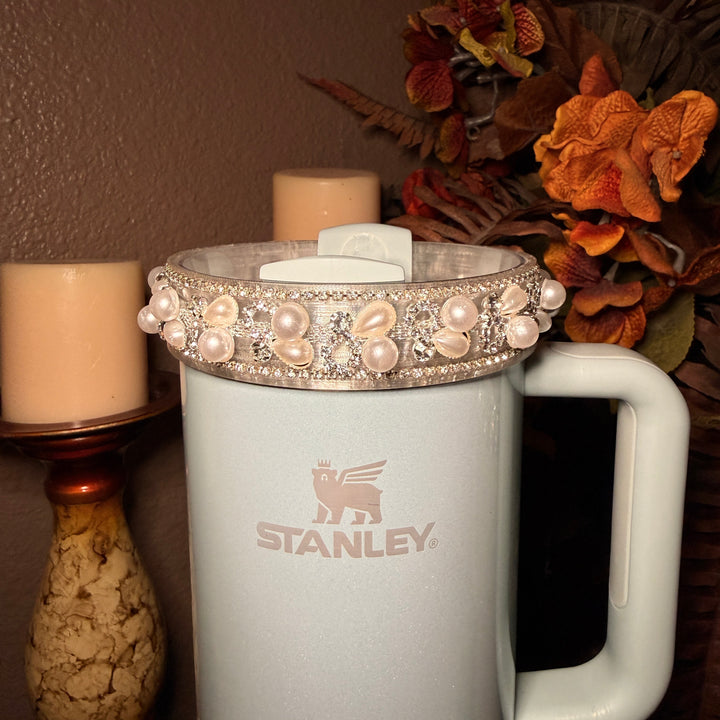 Diamonds and Pearls Fancy Rhinestone Royal Princess Collection for Stanley tumblers, crown topper, halo, boot or straw topper, unique gift