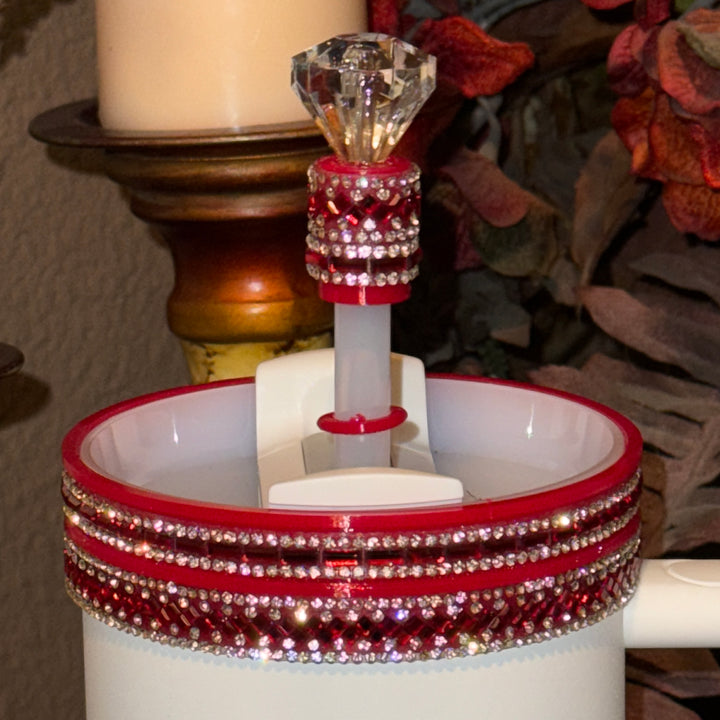 Red and Silver Mini Rhinestone Royal Princess Accessory Collection for Stanley tumblers