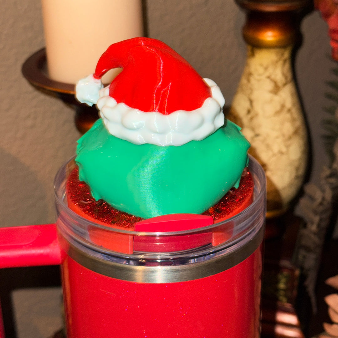 Christmas Green Man Tumbler Topper for 20/30 or 40 oz tumblers, Christmas tumbler topper, 3D Christmas Topper