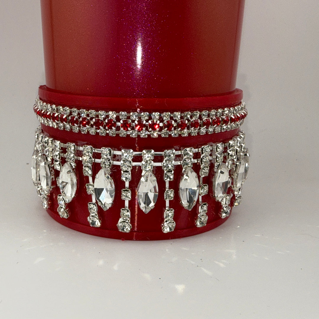 Red Rhinestone Royal Princess Accessory Collection for Stanley tumblers with options for a Princess Crown Topper, Royal Halo Lid Band and more 💎