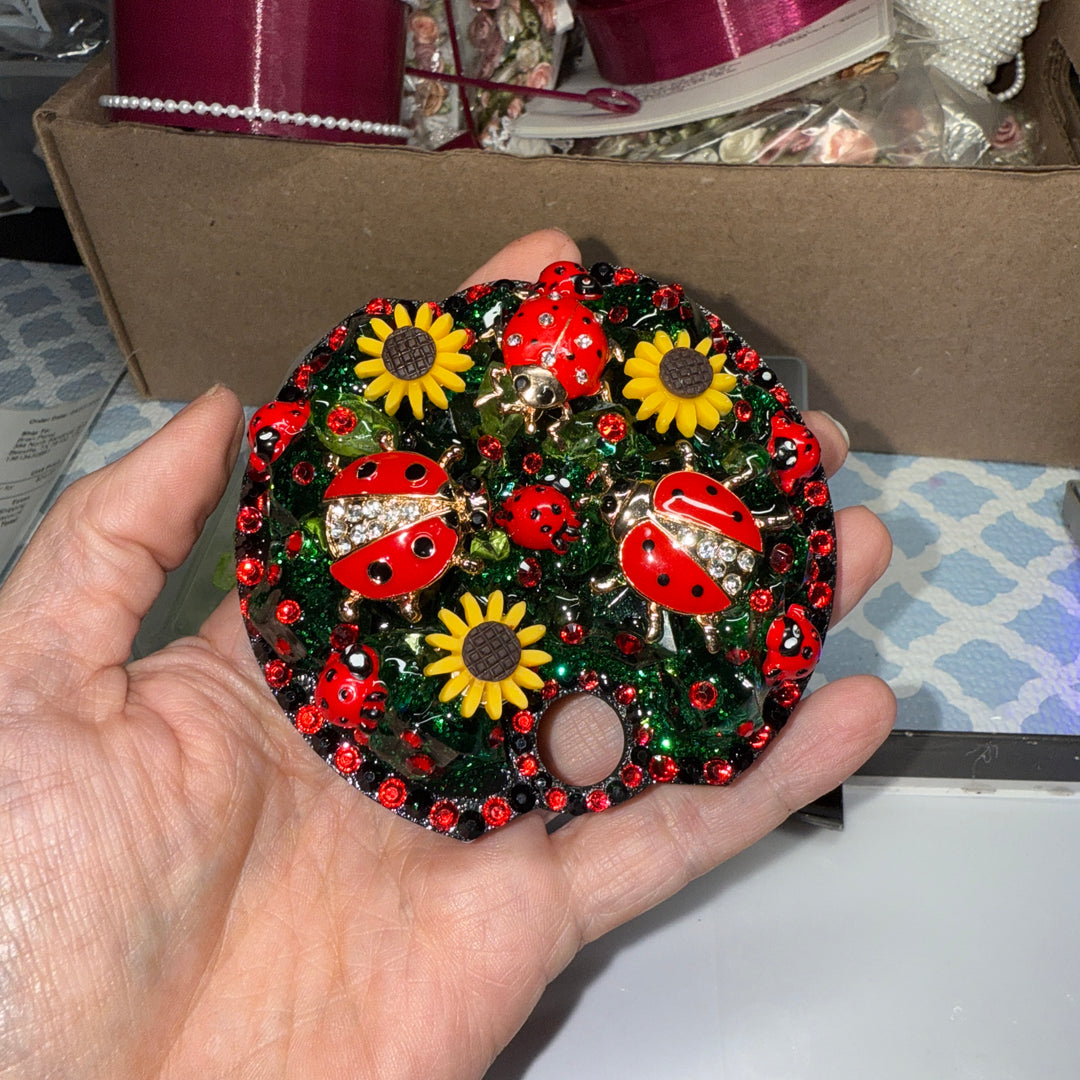 Custom Lady Bug Tumbler Topper for 40 oz Stanley Lid