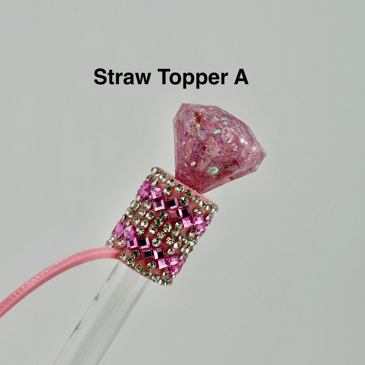 Custom Pink and Silver Rhinestone Royal Princess Accessory Collection for Stanley tumblers