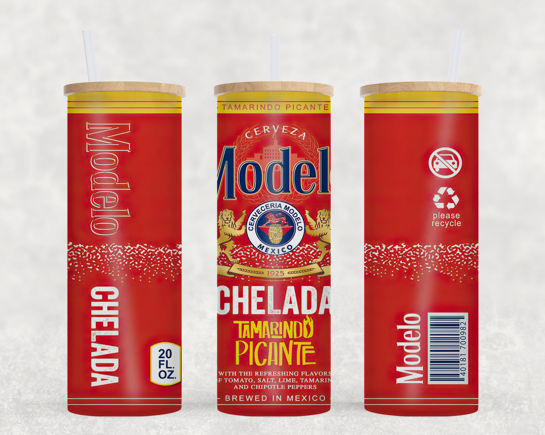 Modelo Chelada - 25 oz Frosted Glass Skinny Tumbler